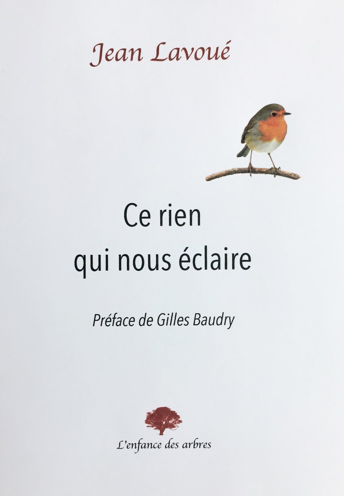 Jean LAVOUÉ, Ce rien qui nous éclaire, L’enfance des arbres, 153 pages, 13 euros